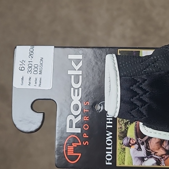 Roeckl NWT Size 6.5 Black Riding Gloves With White Trim - Picture 4 of 4